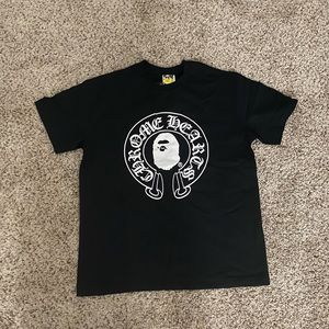 BAPE X CHROME HEARTS T SHIRT! Size medium Resell value is 500+